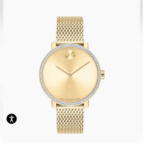 Movado Gold-Tone Women's Watch with Crystal Bezel